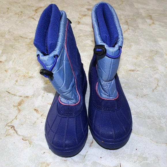 COLUMBIA Bugazoo Boots Suede Winter Snow Blue Quilted Boots Size 5 - Picture 1 of 12